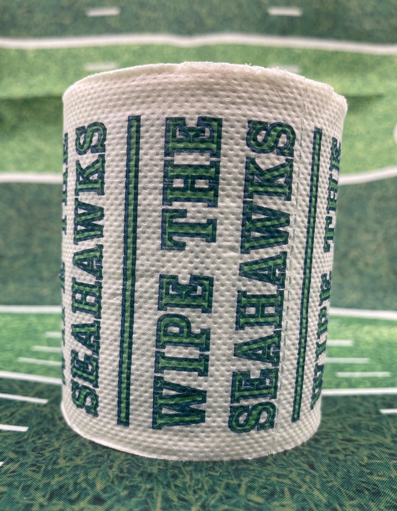 4 individually-wrapped “WIPE THE SEAHAWKS” toilet paper.