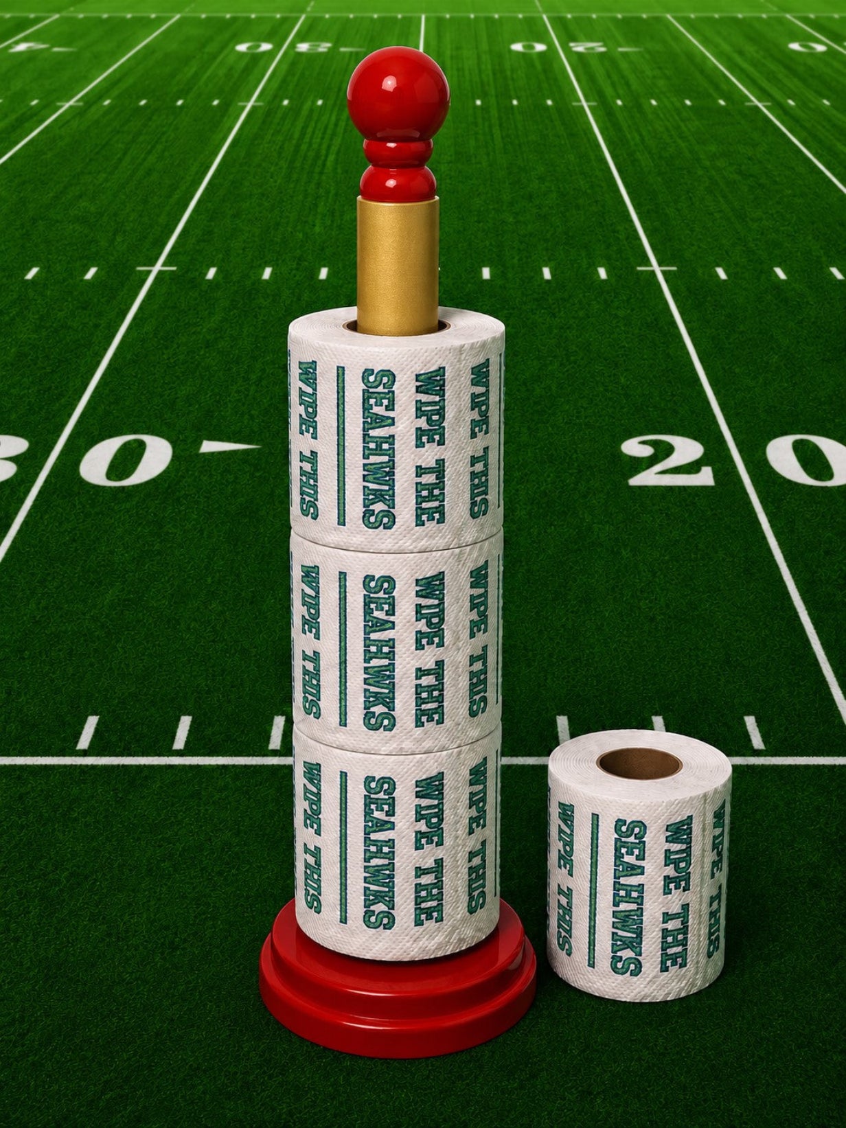 4 individually-wrapped “WIPE THE  SEAHAWKS” toilet paper.