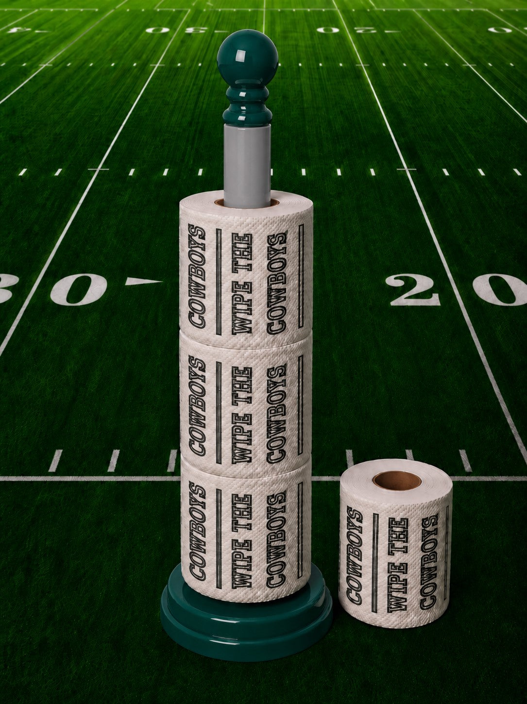 4 individually-wrapped “WIPE THE  COWBOYS” toilet paper.