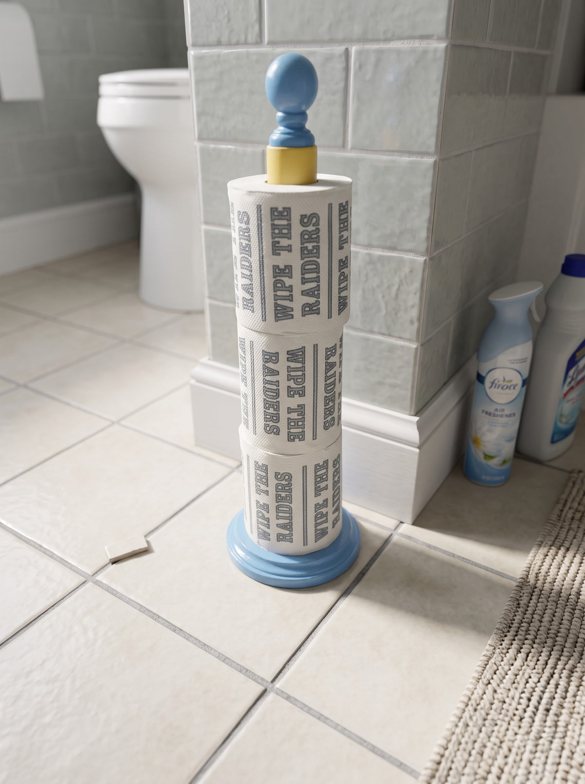 4 individually-wrapped “WIPE THE  RAIDERS” toilet paper.
