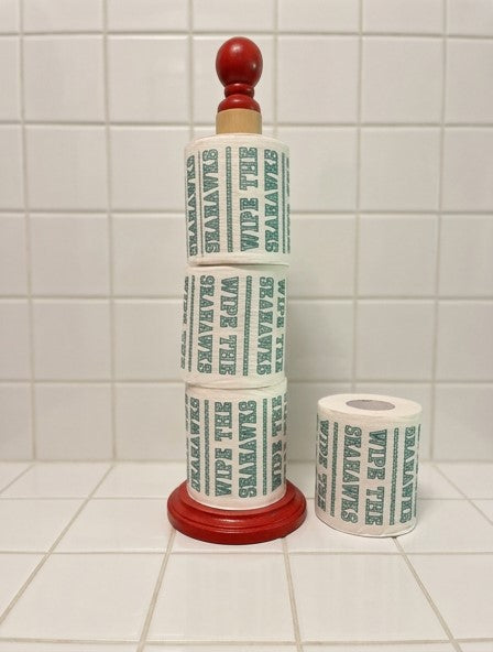 4 individually-wrapped “WIPE THE  SEAHAWKS” toilet paper.