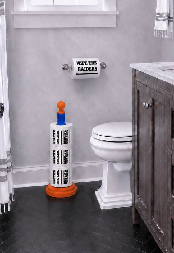 4 individually-wrapped “WIPE THE  RAIDERS” toilet paper.