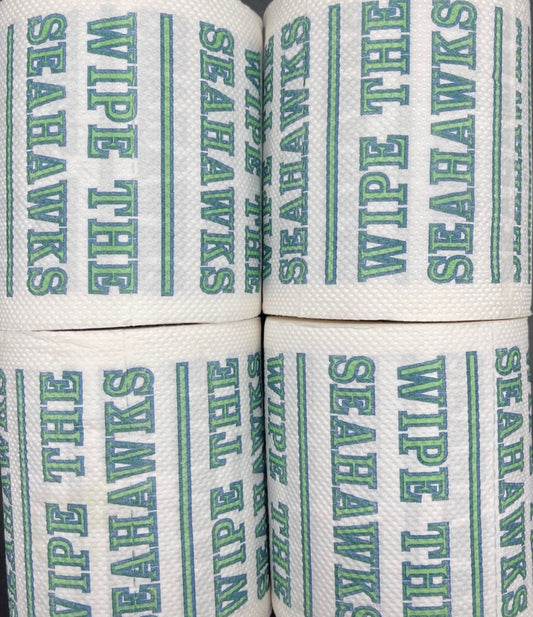 4 individually-wrapped “WIPE THE  SEAHAWKS” toilet paper.