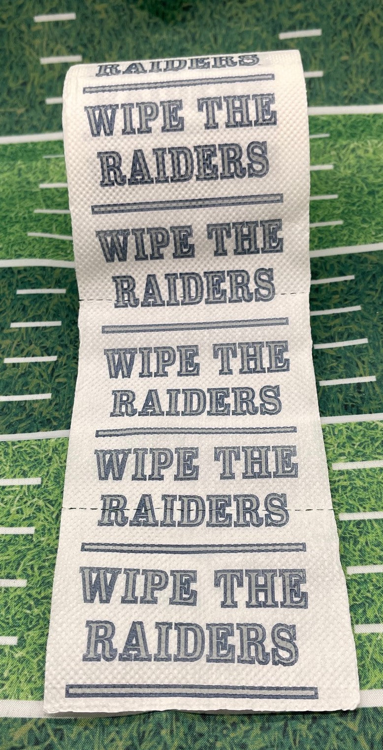 25 individually-wrapped “WIPE THE  RAIDERS” toilet paper.